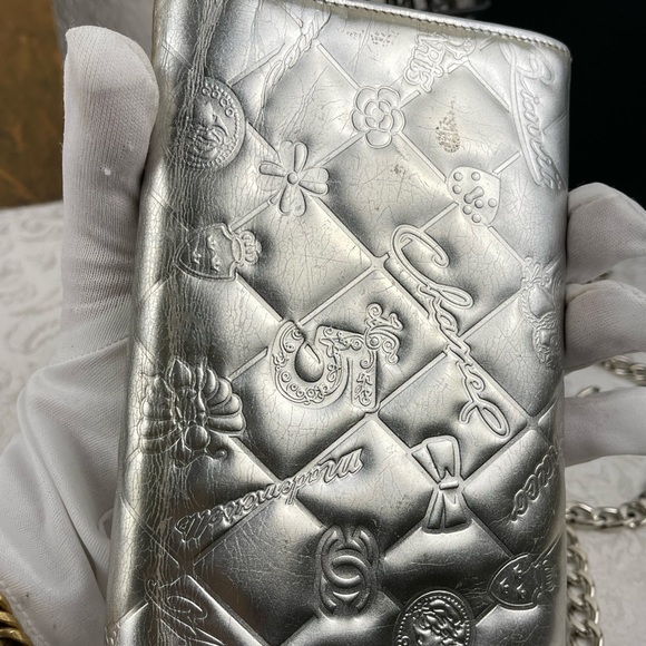 COPY - ✅CHANEL✅ RARE Authentic CC Logo Quilted Long Chain Wallet - Picture 5 of 15